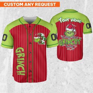 Grinch Ho Ho Ho Christmas Gift For Fan Baseball Jersey