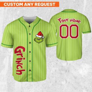 Grinch New Christmas Gift For Fan Baseball Jersey