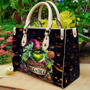 Grinch Halloween Purse - Leather Bag - Handbag For Women 1