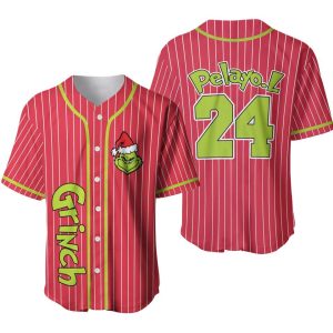 Grinch Red Christmas Gift For Fan Baseball Jersey