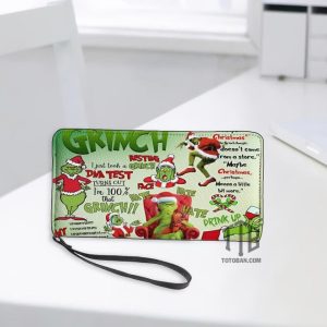 Grinch Merry Christmas Zipper Wallet