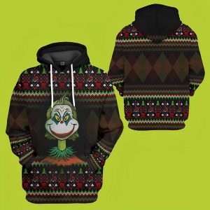 Joker Face Grinch Funny Christmas 3D Hoodie