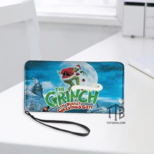Grinch Moon Christmas Zipper Wallet