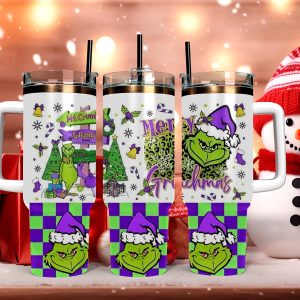 Grinch Purple Christmas Stainless Steel Tumblers