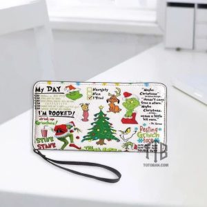 Grinch I'm Booked Christmas Zipper Wallet