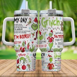 Grinch My Day Christmas Stainless Steel Tumblers