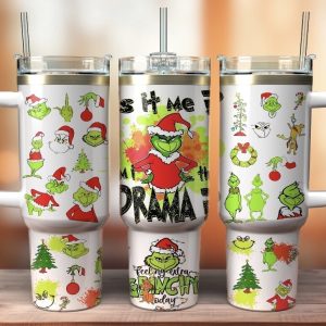 Grinch Drama Christmas Stainless Steel Tumblers
