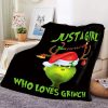 Grinch Christmas Just A Girl Fleece Blanket