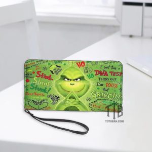Grinch DNA Test Christmas Zipper Wallet