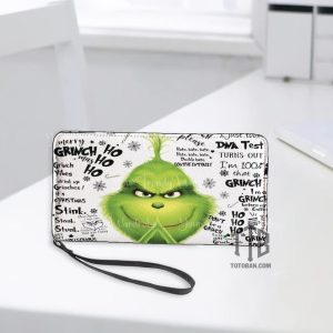 Grinch Ho Ho Ho Christmas Zipper Wallet
