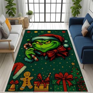 Grinch Merry Grinchmas Decor Living Room Rug A01