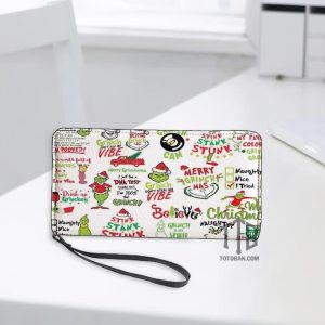 Grinch Vibe Christmas Zipper Wallet