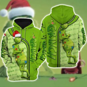 Grinch Merry Christmas Funny Christmas 3D Hoodie 1