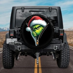 Grinch Christmas Spare Tire Cover Polyester