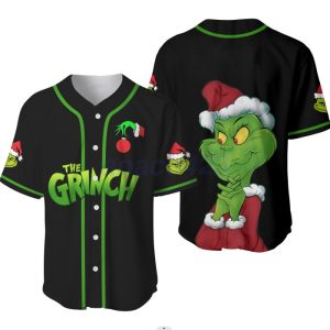Grinch Black Christmas Gift For Fan Baseball Jersey