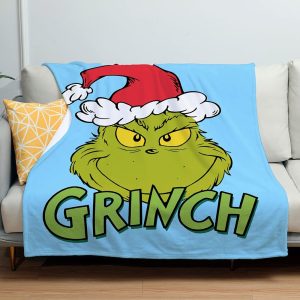Grinch Merry Christmas Fleece Blanket New 01