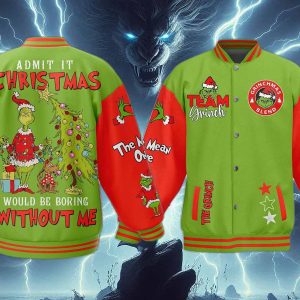Grinch Admit It Christmas Gift For Fan Baseball Jacket