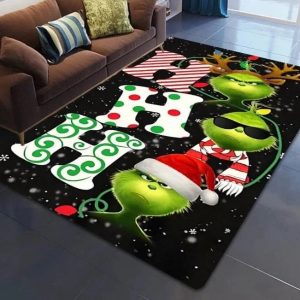 Grinch Ho Ho Ho Merry Grinchmas Decor Living Room Rug