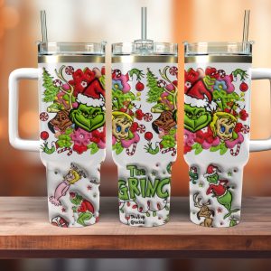 Grinch Cindy Lou and Max Dog Christmas Stainless Steel Tumblers