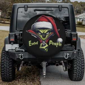 Grinch Ew People Spare Tire Cover Polyester