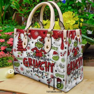 Grinch Red Purse - Leather Bag - Handbag For Women