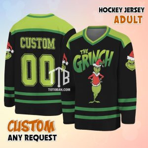 Grinch Custom Name Hockey Jersey 3D