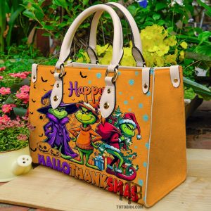 Grinch Happy Hallothanksmas Purse - Leather Bag - Handbag For Women