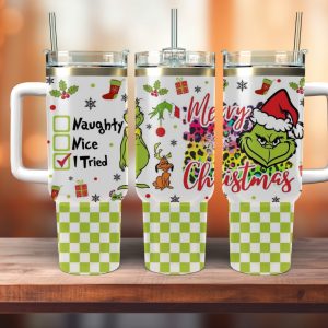 Grinch Merry Christmas Stainless Steel Tumblers