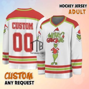 Grinch Chritmas Custom Name Hockey Jersey 3D