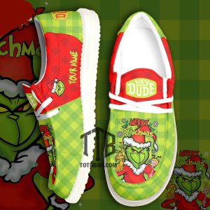 Grinch Merry Christmas Canvas Loafer Dude Shoes