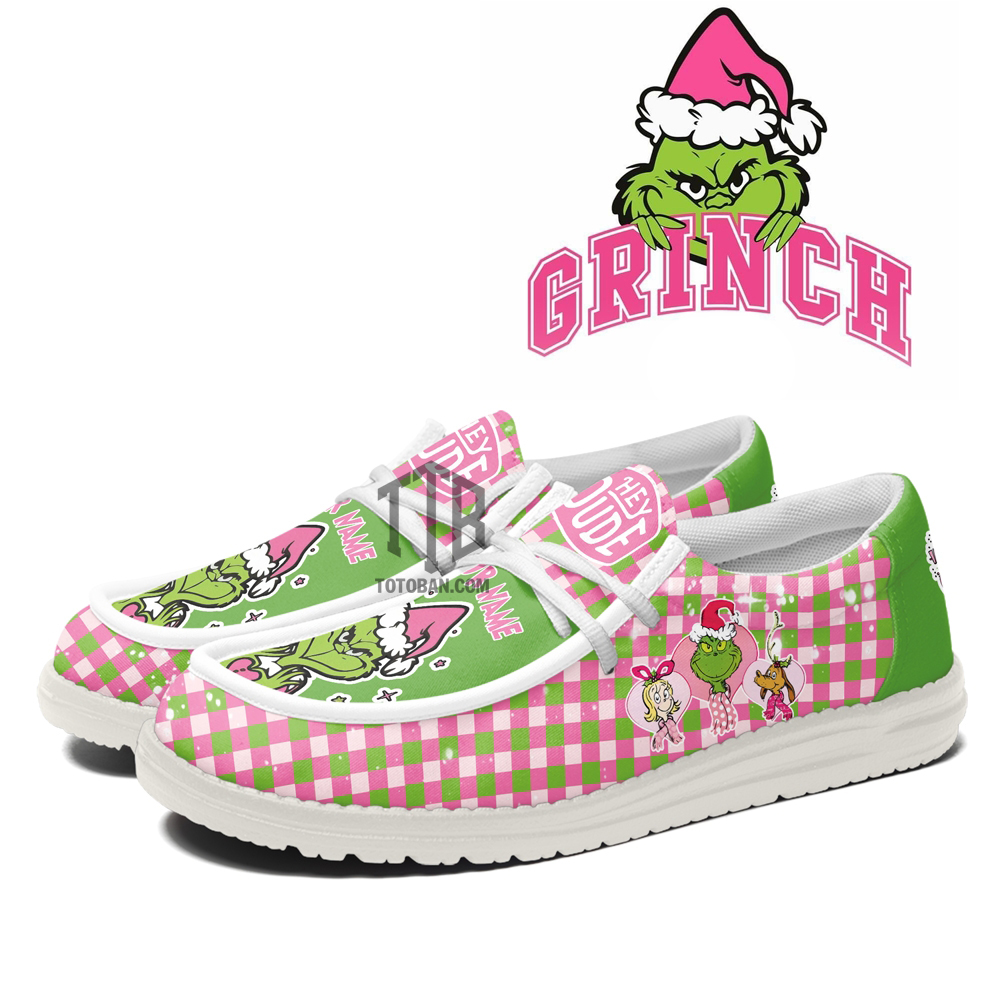 Gleammerch The Grinch x Christmas x Pink October Personalized He