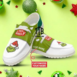 Grinch Smiling Canvas Loafer Dude Shoes