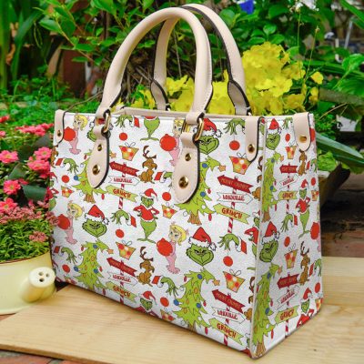 Grinch Cindy Lou And Max Dog Love Purse - Leather Bag - Handbag For Women