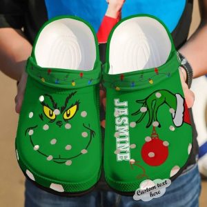 Grinch Slime Custom Name Crocs Shoes For Men Women Fans Gift