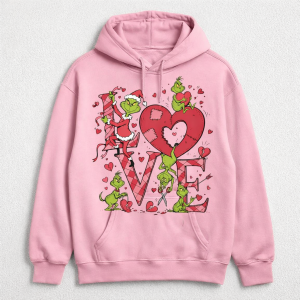 Grinch Valentines Love Christmas 3D Hoodie