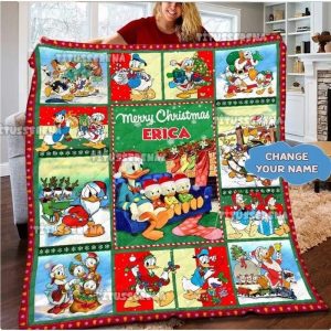 Donald Duck Christmas Quilt Blanket Fans Gift