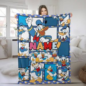 Donald Duck Custom Name Fleece Blanket