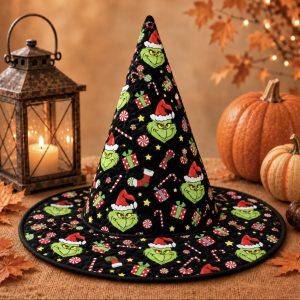 Grinch Quilted Witch Hat 2