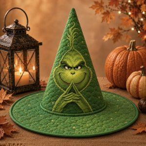 Grinch Quilted Witch Hat 1