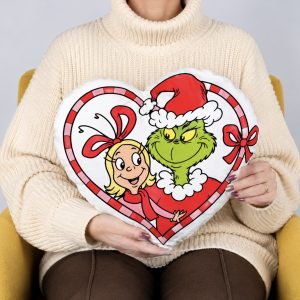Grinch And Cindy Lou Christmas Shape Pillow