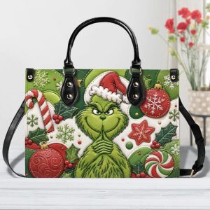 Grinch Purse - Leather Bag - Handbag For Women New 04