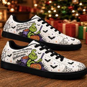 Grinch Halloween Skate Shoes For Men Women Fans Gift 2026