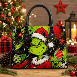 Grinch Christmas Love Purse - Leather Bag - Handbag For Women