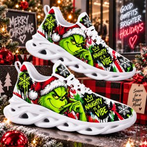 Grinch Naughty Is A Vibe Christmas Max Soul Shoes
