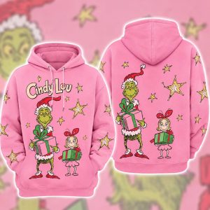 Grinch And Cindy Lou Merry Christmas Funny Christmas 3D Hoodie