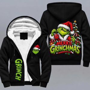 Grinch Merry Christmas Fleece Jacket