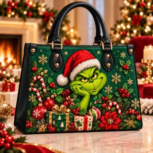 Grinch Purse - Leather Bag - Handbag For Women Gr03
