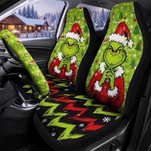 Grinch Christmas Gift Seat Cover 2 PCS 08