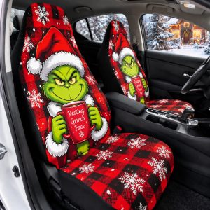 Grinch Christmas Gift Seat Cover 2 PCS 09