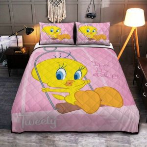 Tweety Bird Quilt Bedding Set 3PCS - 1 Quilt - 2 Quilt Pillow